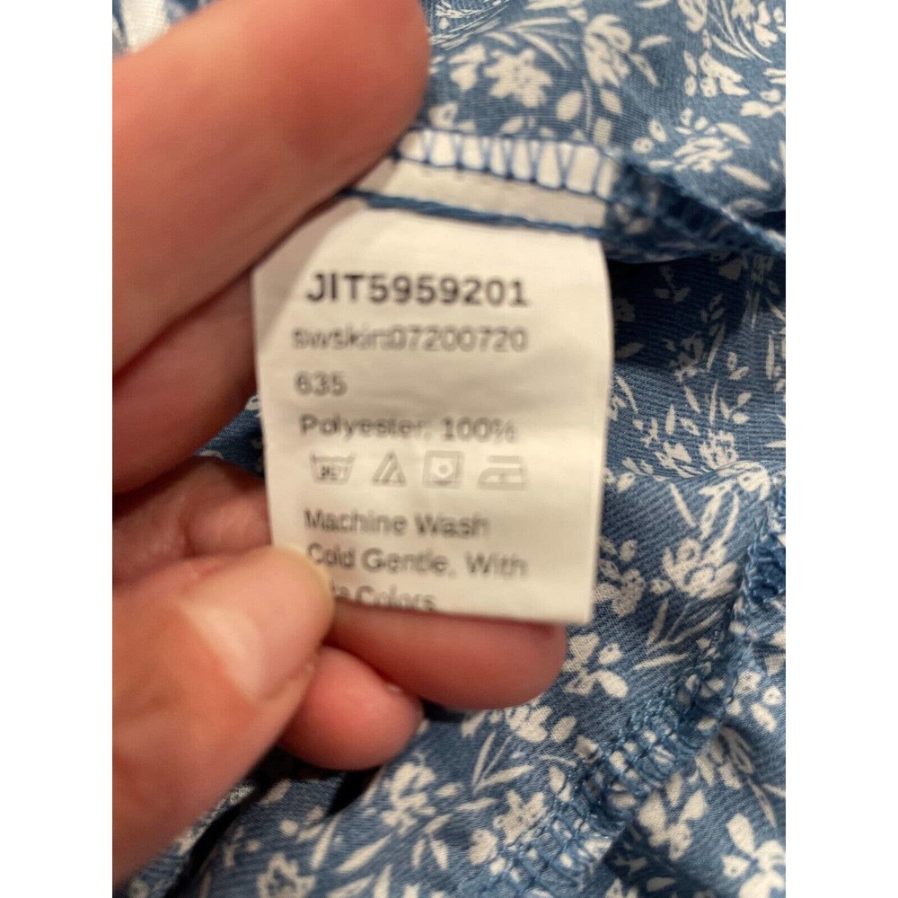Shein Layered Tiered Blue Ditsy Floral Mini Skirt XS/S Ruffle Frill Trim Boho - Picture 5 of 8